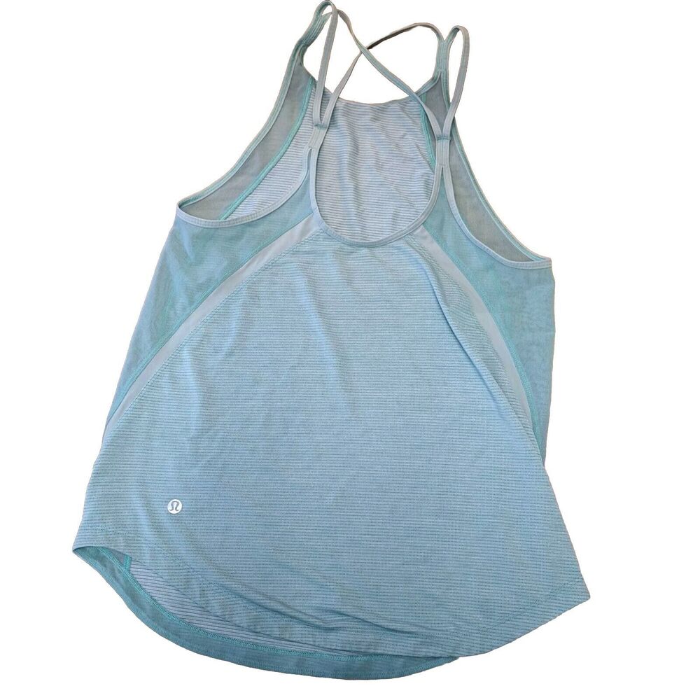 Lululemon Run Off-Route Tank Top Heathered Washed Marsh Athletica Mesh Sz Small